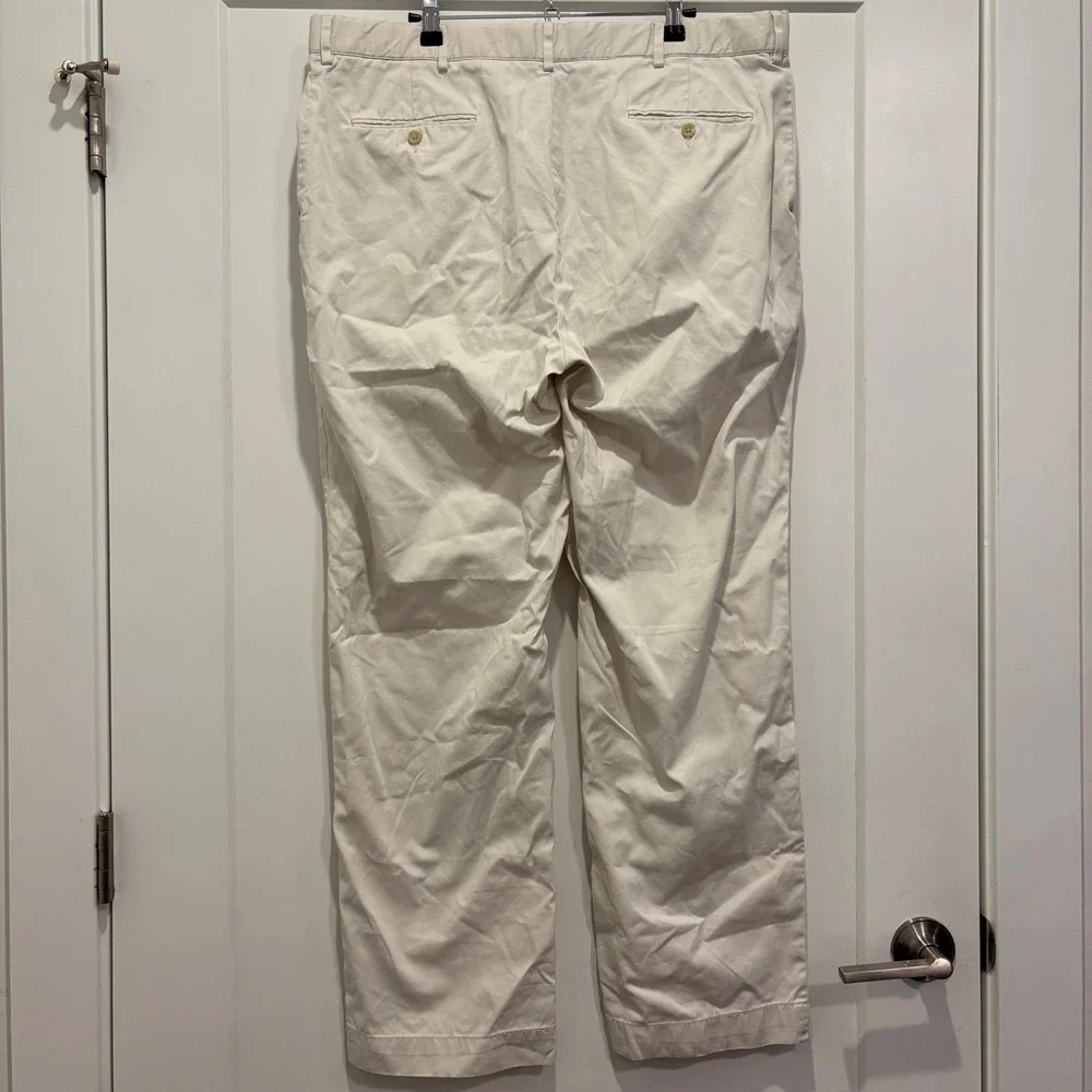 Polo Ralph Lauren Mens 38x32 Chino Pants Off White Cream 100% Cotton Straight